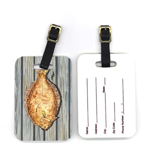 Carolines Treasures Carolines Treasures 8495BT 4 x 2.75 in. Pair of Fish Flounder Luggage Tag 8495BT - main